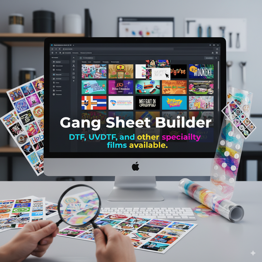 Gang Sheet Builder (DTF, UVDTF, and other specialty films available.